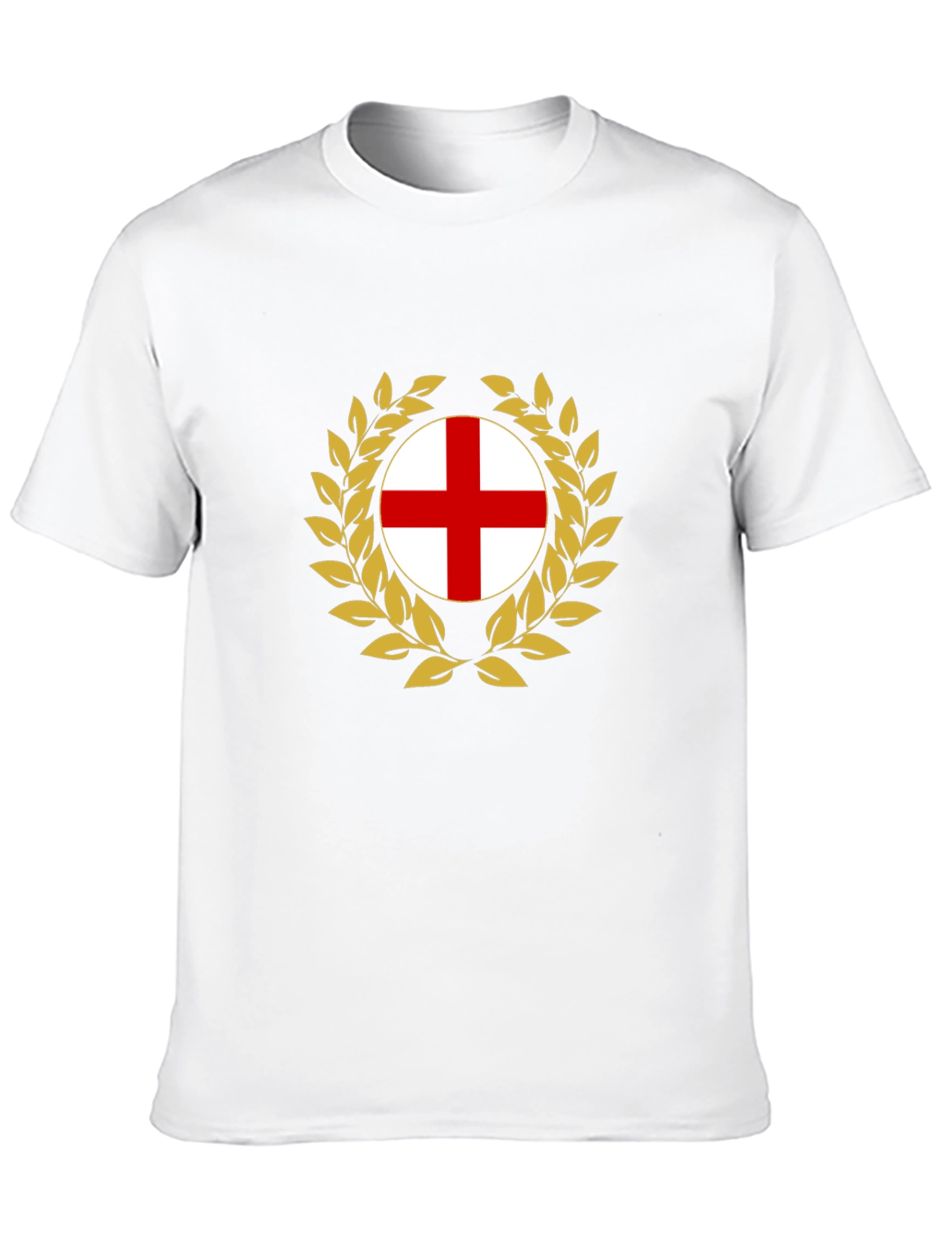 England Flag Wreath Black T-Shirt