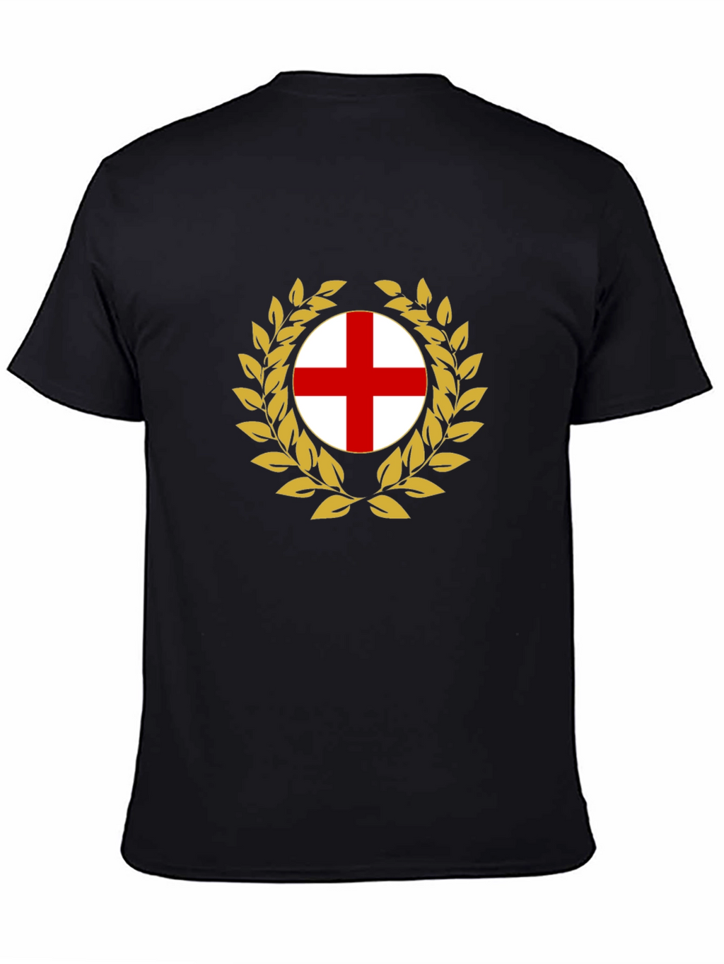 England Flag Wreath Black T-Shirt