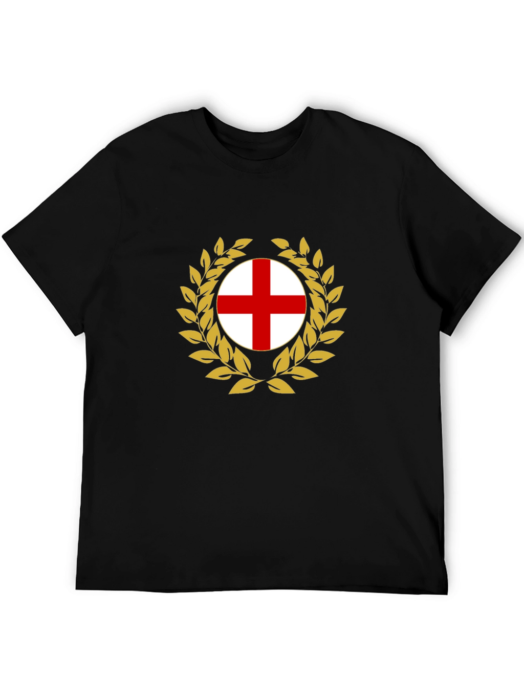 England Flag Wreath Black T-Shirt