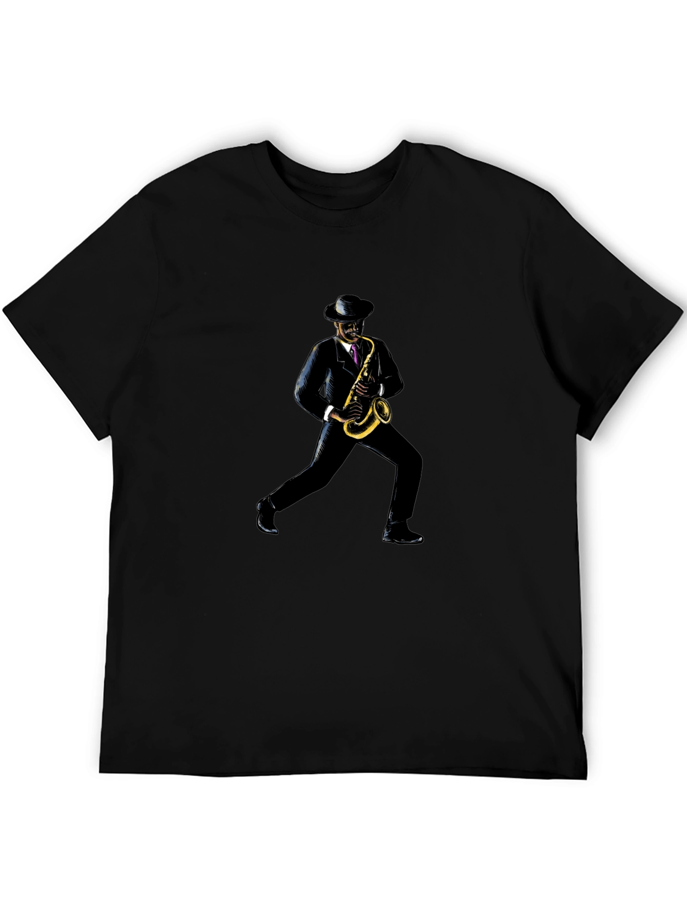 Saxophone Player Black T-Shirt