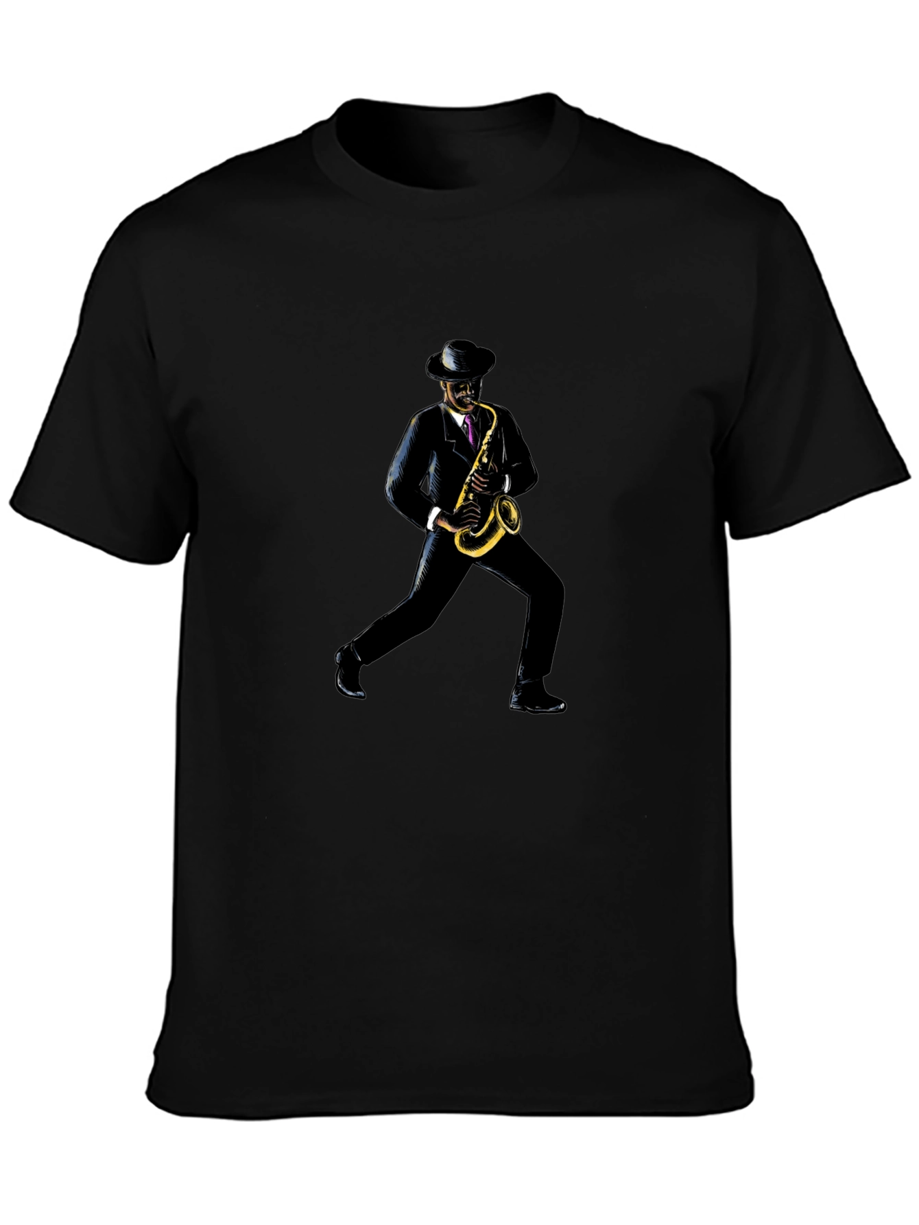 Saxophone Player Black T-Shirt