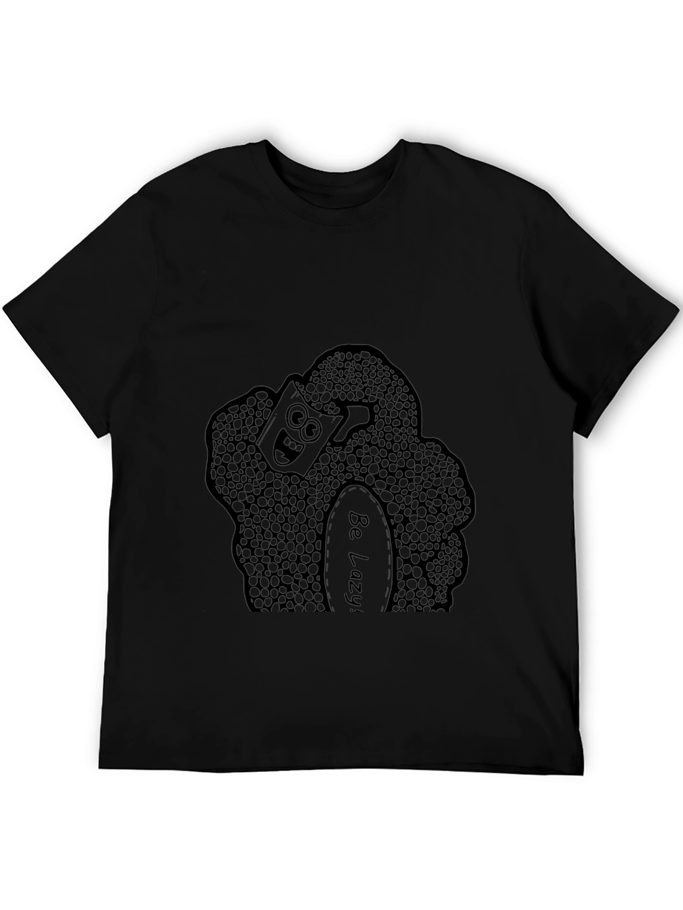 Funny Be Lazy Graphic Print Black T-Shirt
