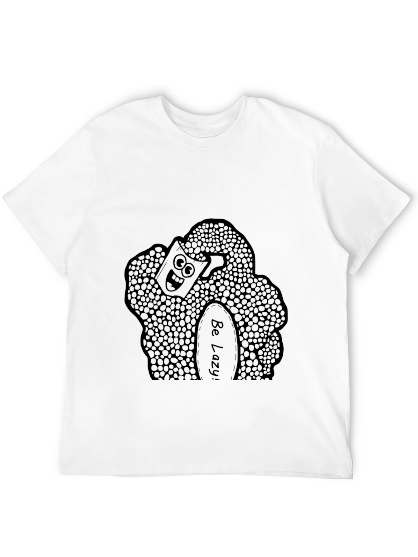 Funny Be Lazy Graphic Print Black T-Shirt