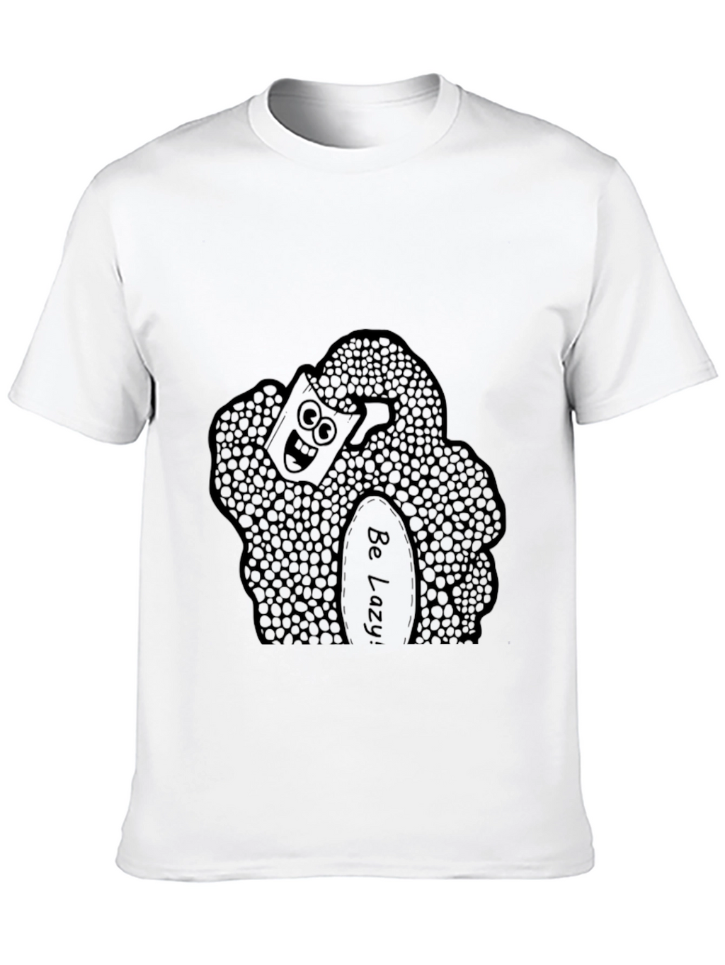 Funny Be Lazy Graphic Print Black T-Shirt