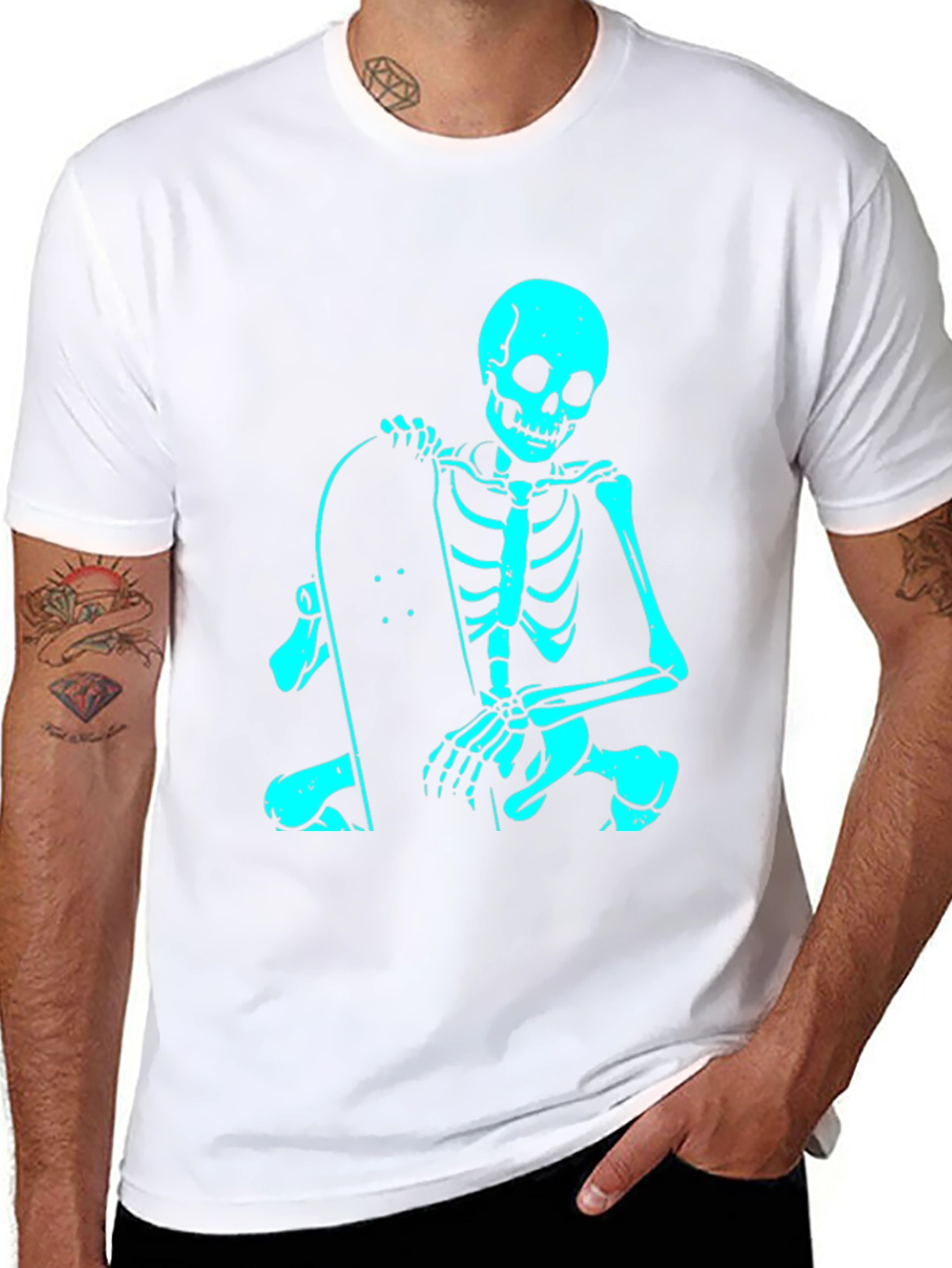 Skeleton Skateboarder Black T-Shirt