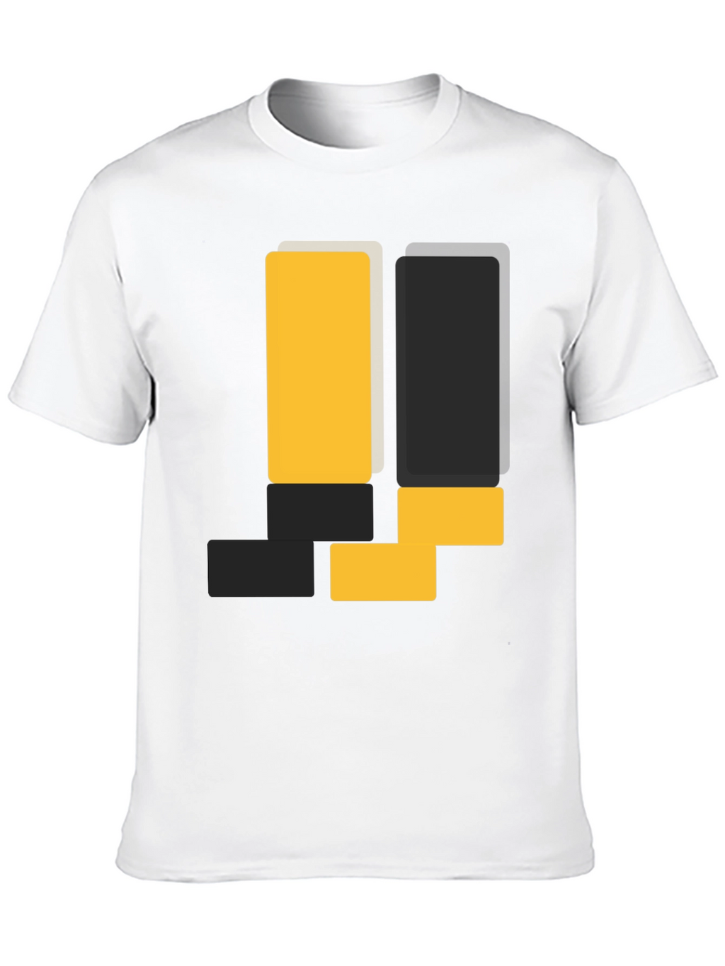 Geometric Block Design Black T-Shirt