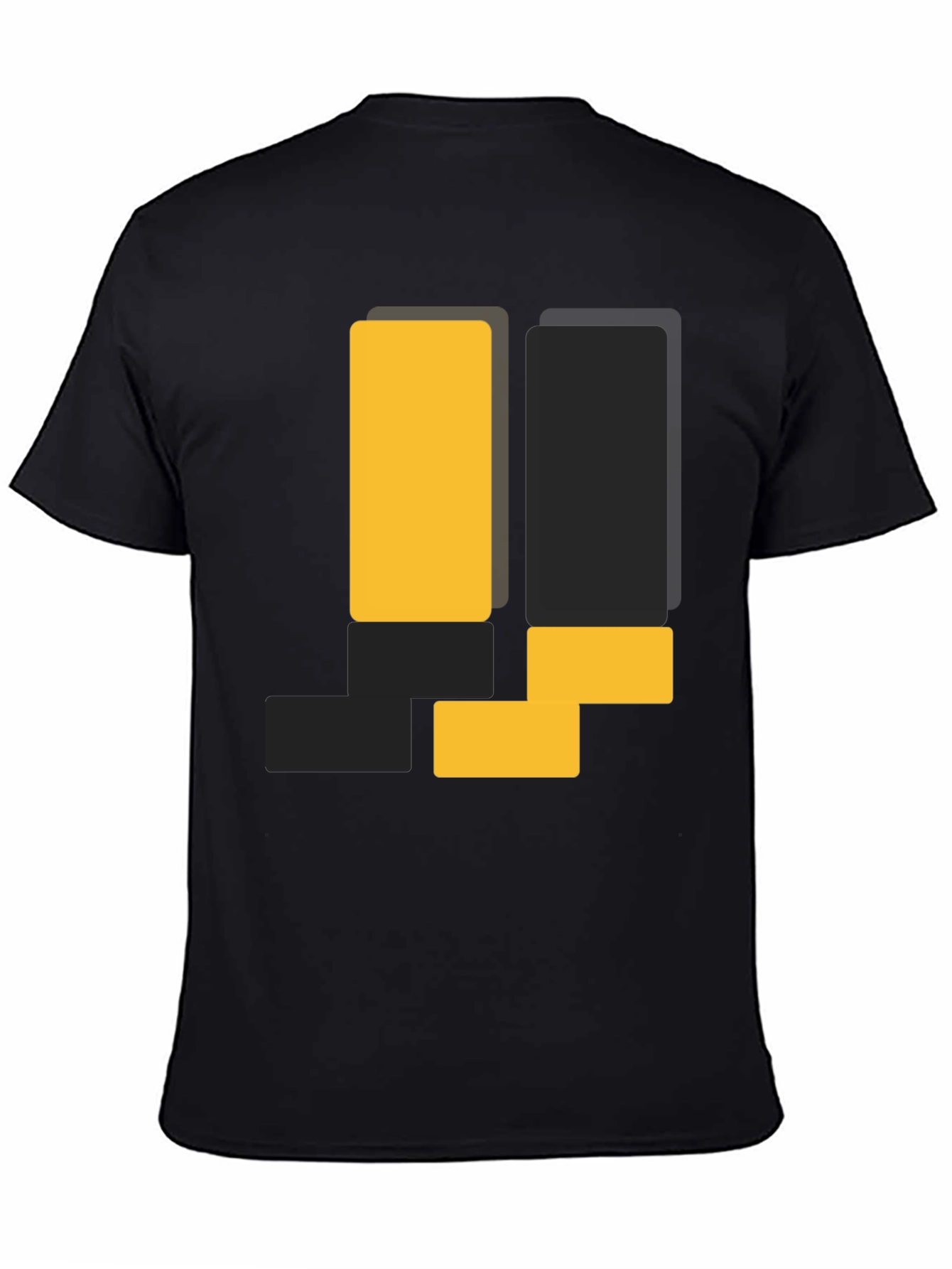 Geometric Block Design Black T-Shirt