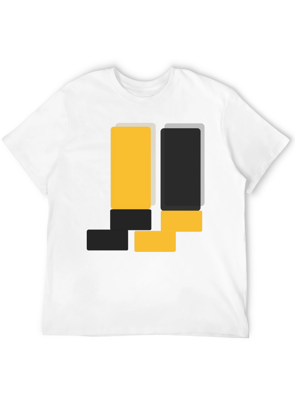 Geometric Block Design Black T-Shirt