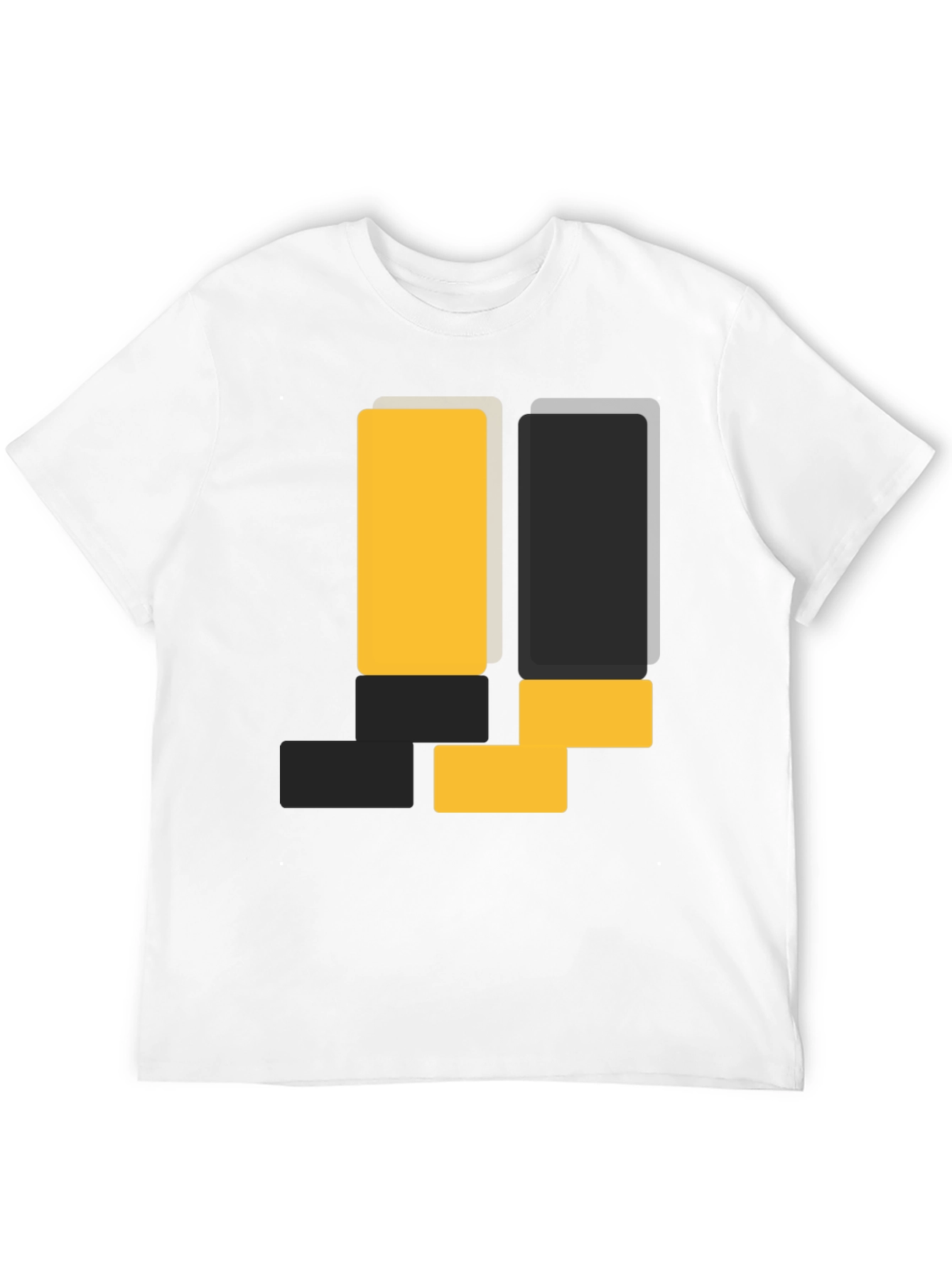 Geometric Block Design Black T-Shirt