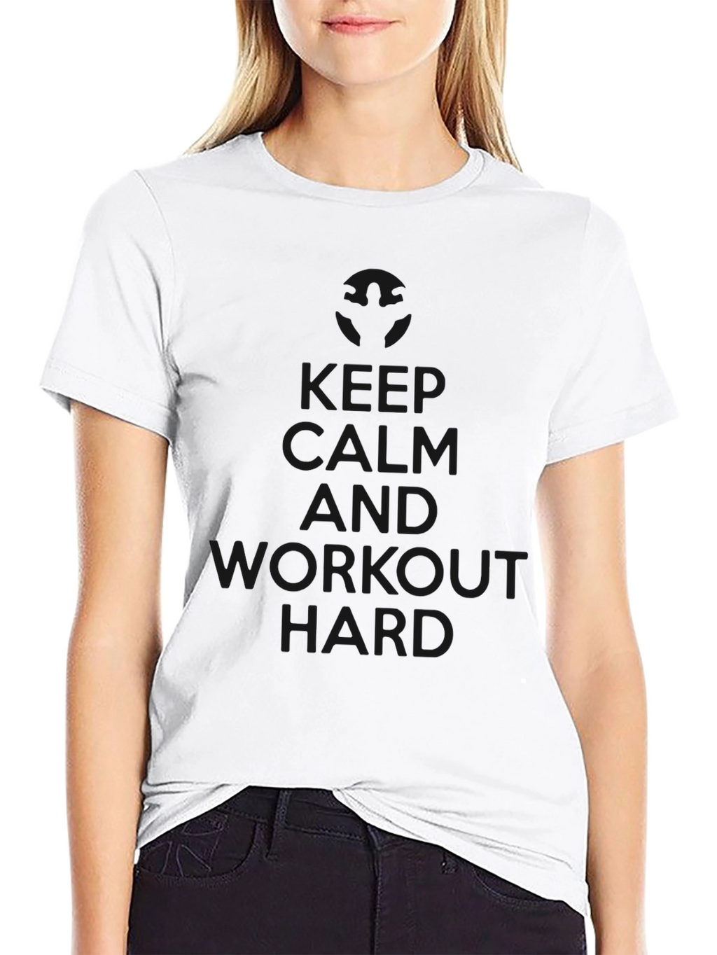 Keep Calm Workout Hard Black Tee