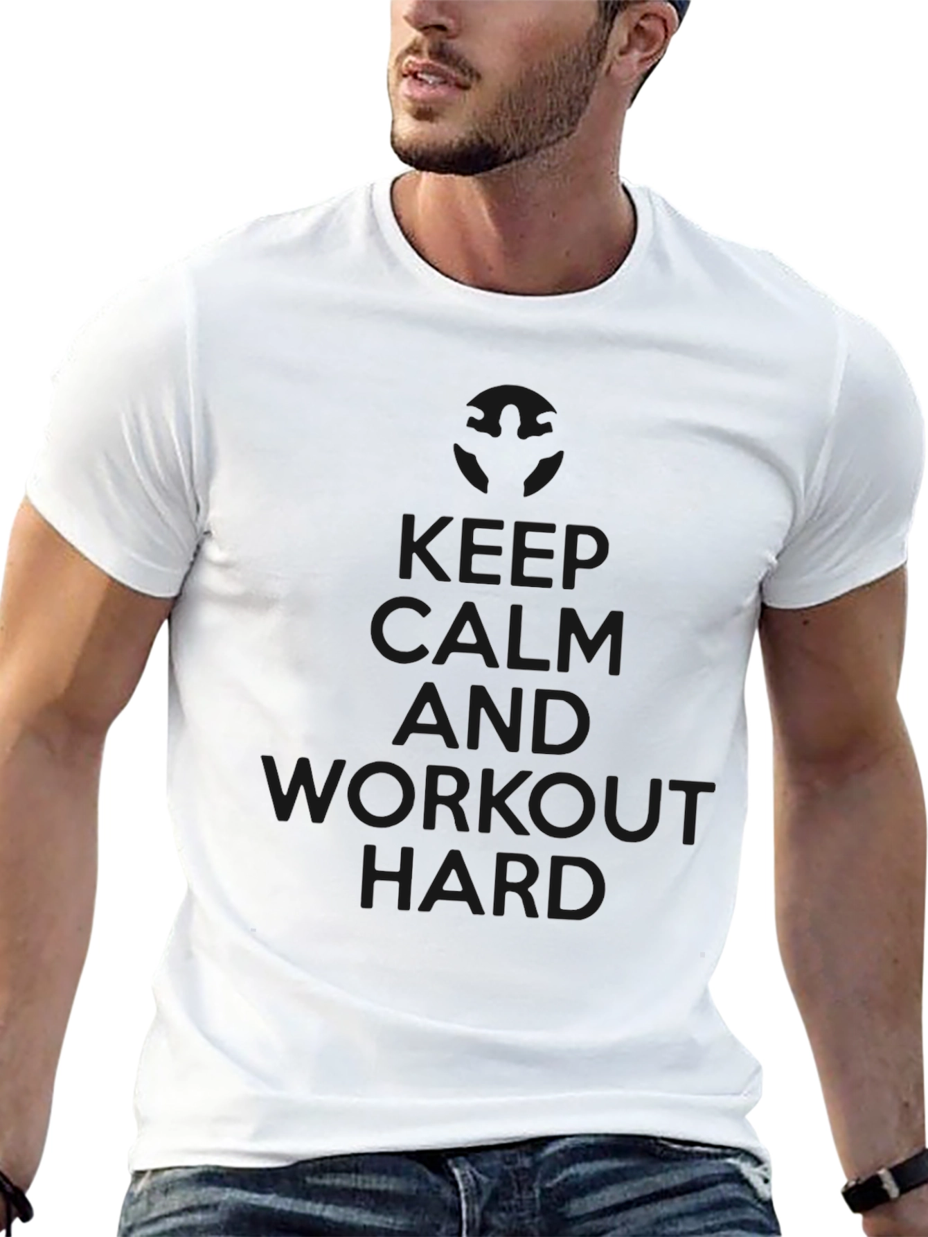 Keep Calm Workout Hard Black Tee