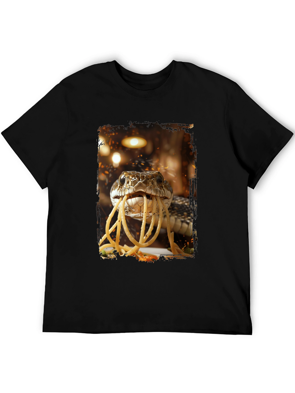 Snake Eating Spaghetti Graphic Tee