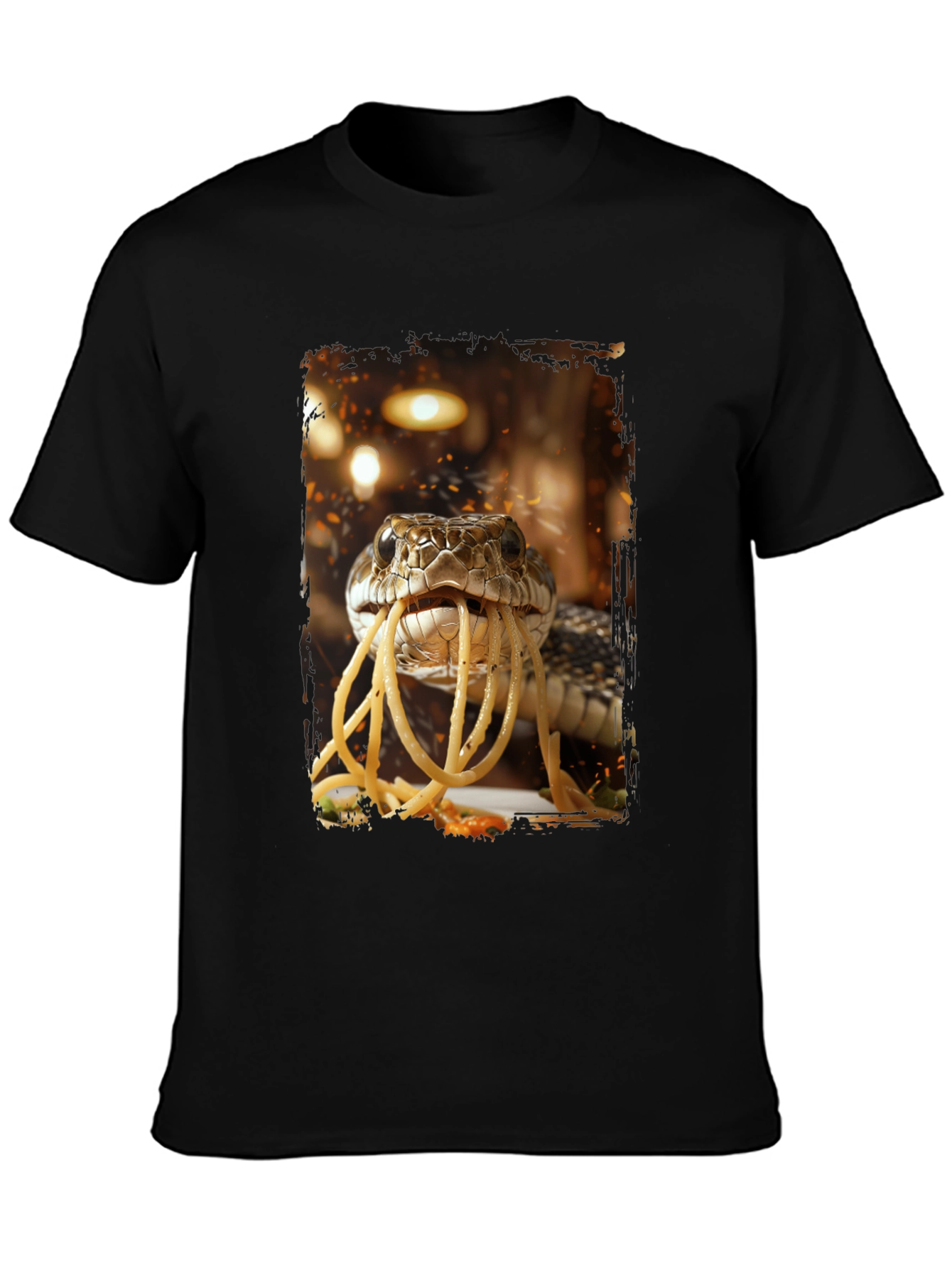 Snake Eating Spaghetti Graphic Tee