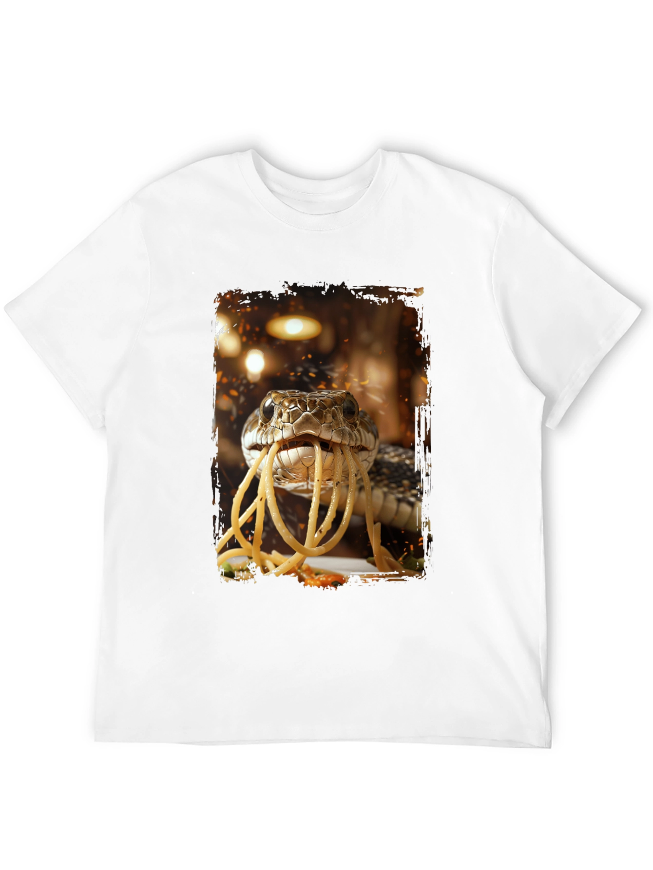 Snake Eating Spaghetti Graphic Tee