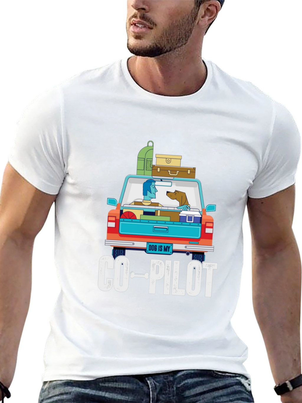 Dog Is My Co-Pilot Graphic T-Shirt