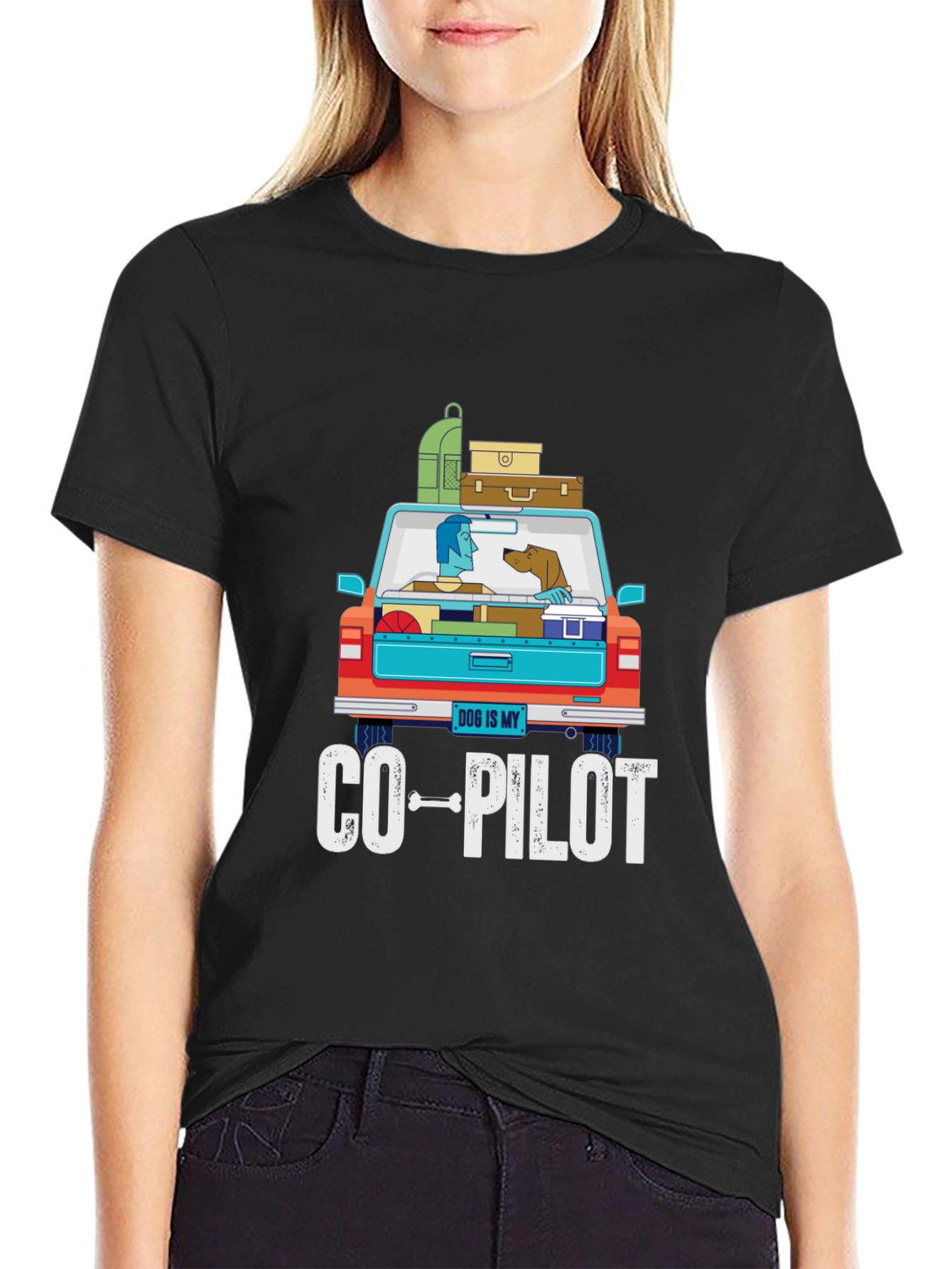 Dog Is My Co-Pilot Graphic T-Shirt