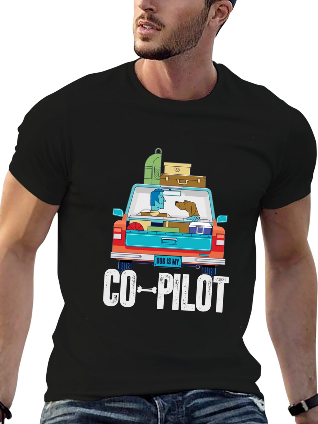 Dog Is My Co-Pilot Graphic T-Shirt
