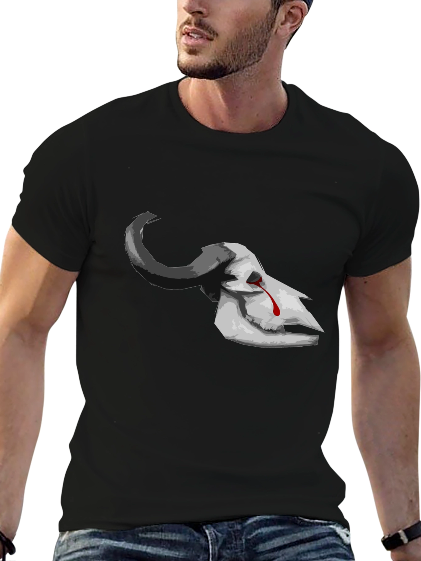 Bleeding Skull Graphic Tee - Dark Aesthetic