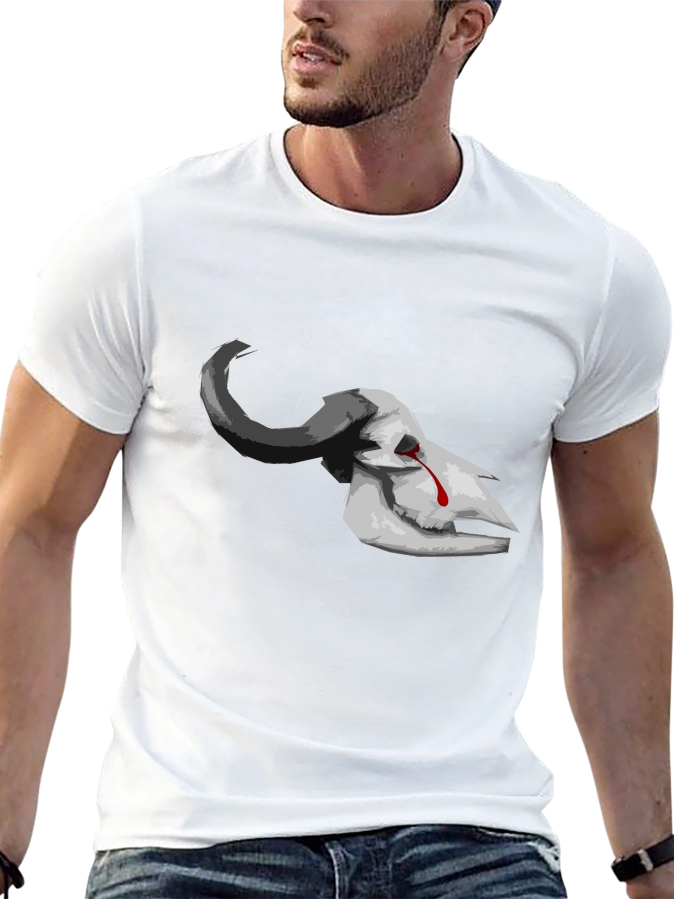 Bleeding Skull Graphic Tee - Dark Aesthetic