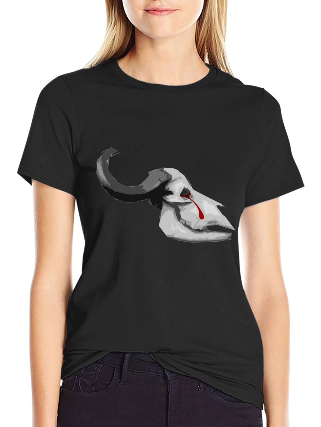 Bleeding Skull Graphic Tee - Dark Aesthetic