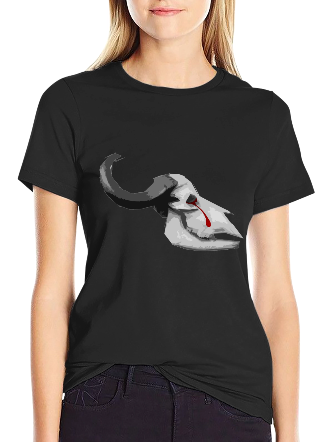 Bleeding Skull Graphic Tee - Dark Aesthetic