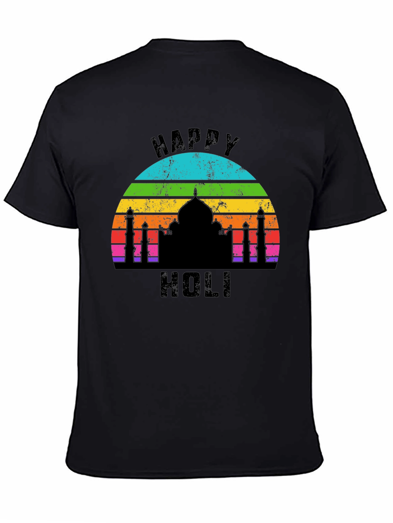 Happy Holi Taj Mahal Rainbow T-Shirt