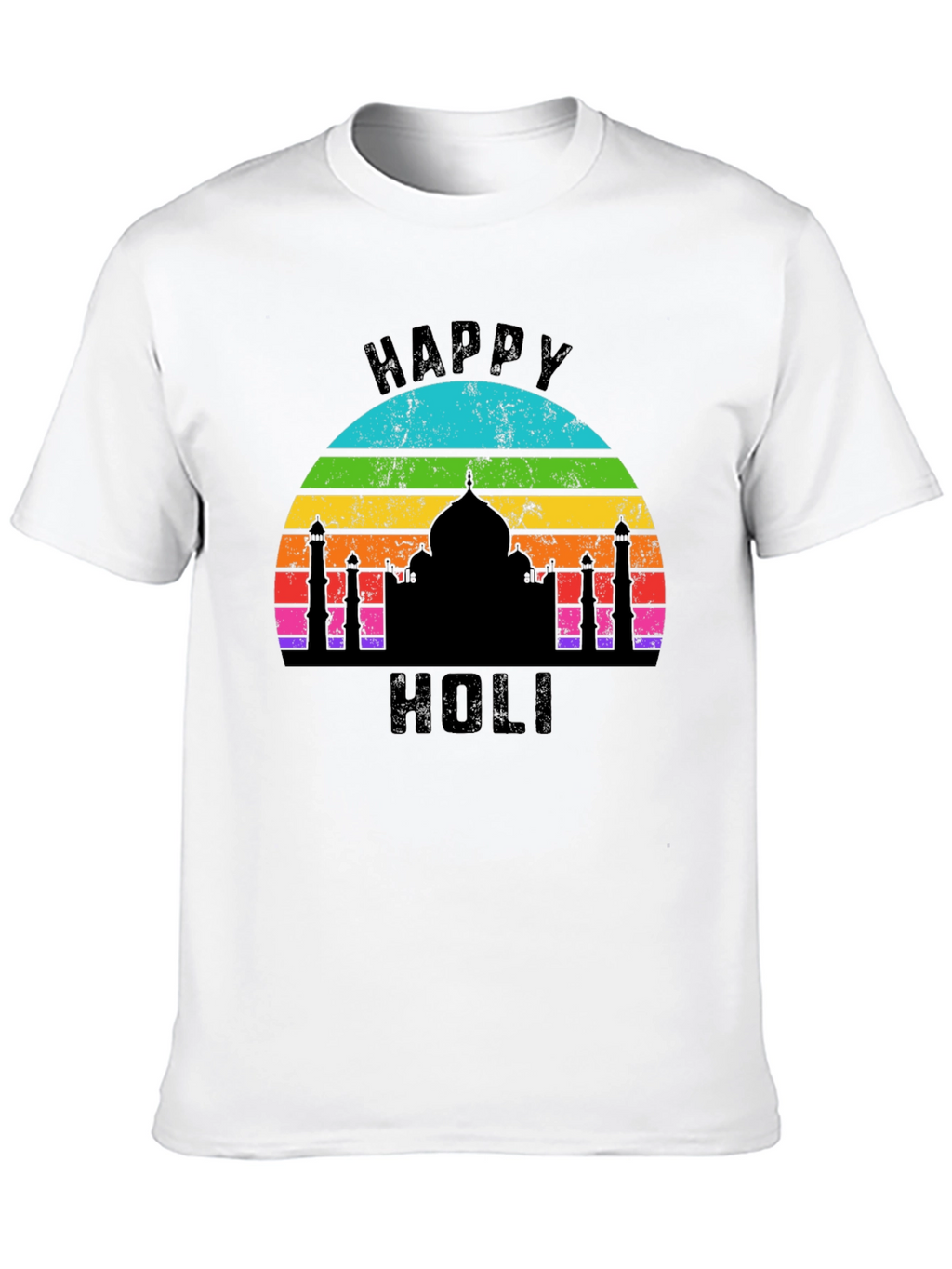 Happy Holi Taj Mahal Rainbow T-Shirt