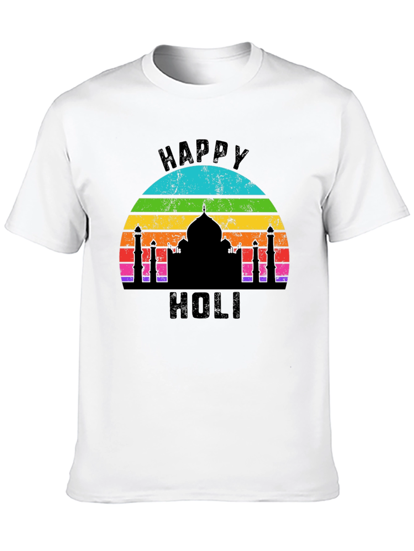 Happy Holi Taj Mahal Rainbow T-Shirt