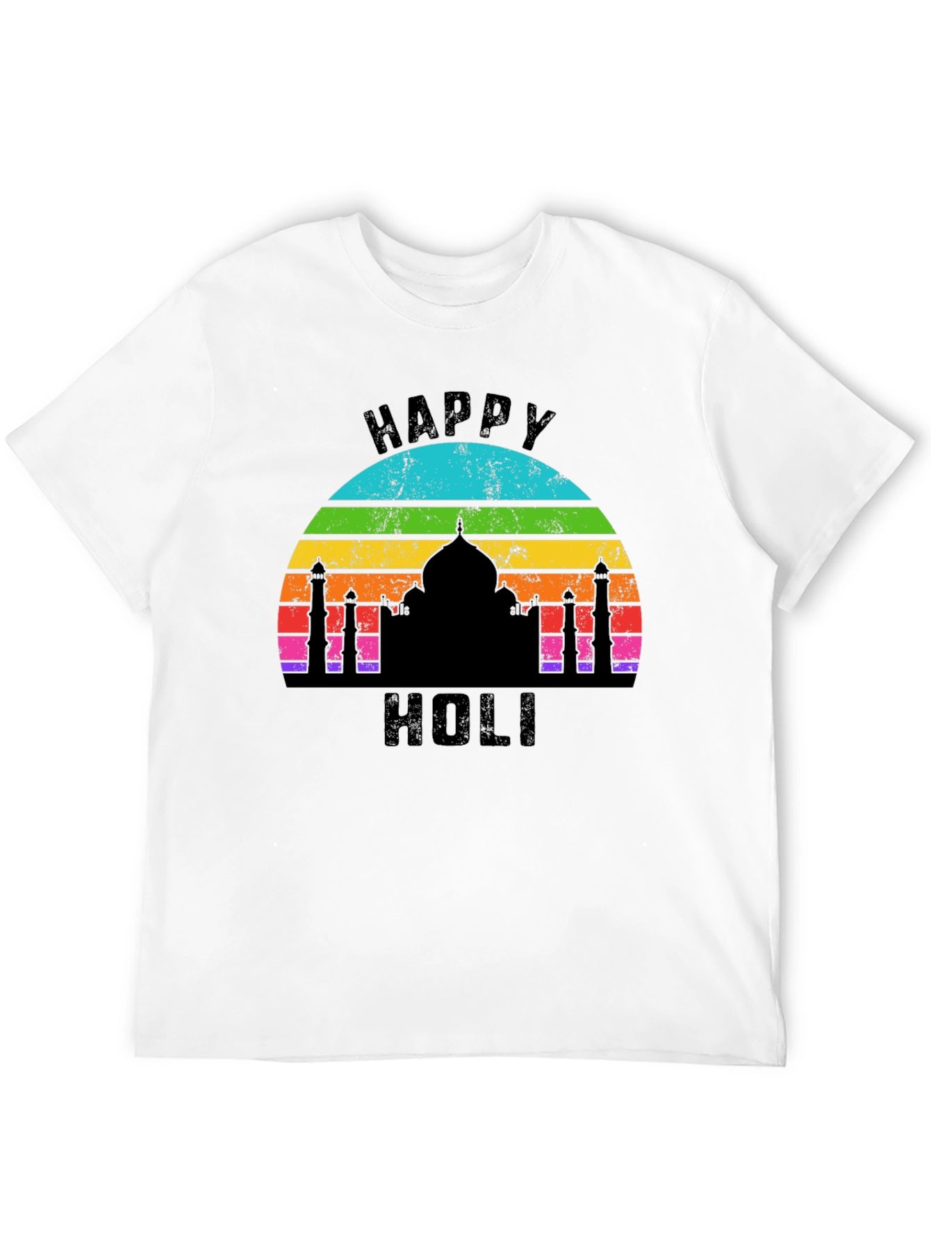 Happy Holi Taj Mahal Rainbow T-Shirt