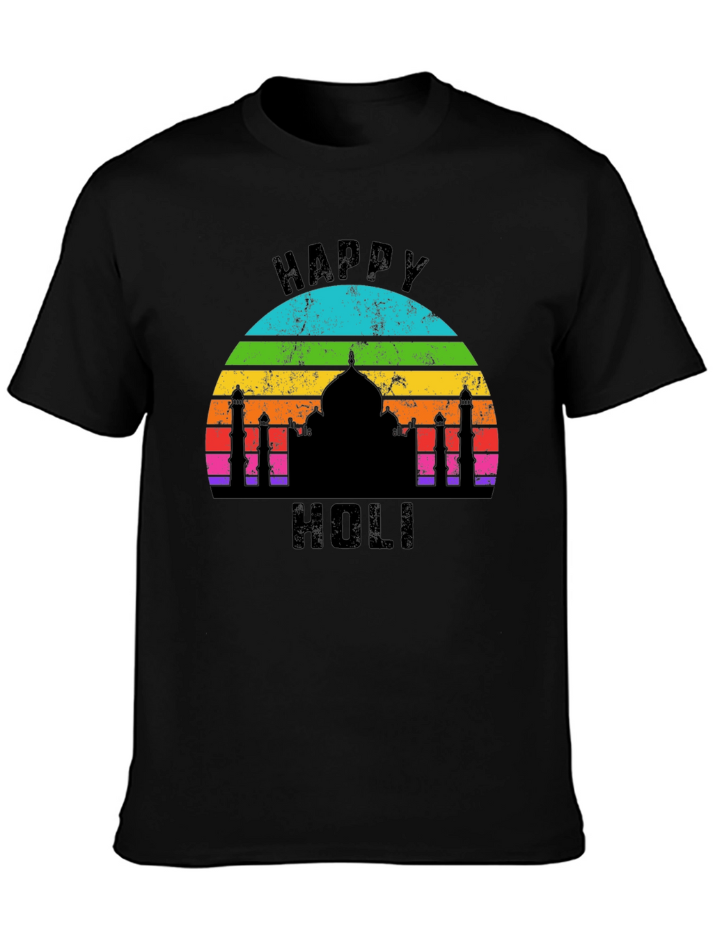 Happy Holi Taj Mahal Rainbow T-Shirt
