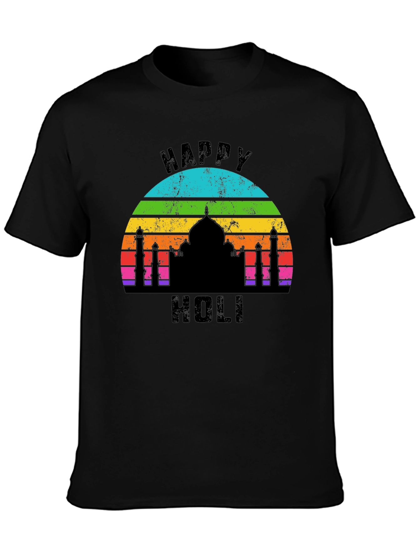 Happy Holi Taj Mahal Rainbow T-Shirt