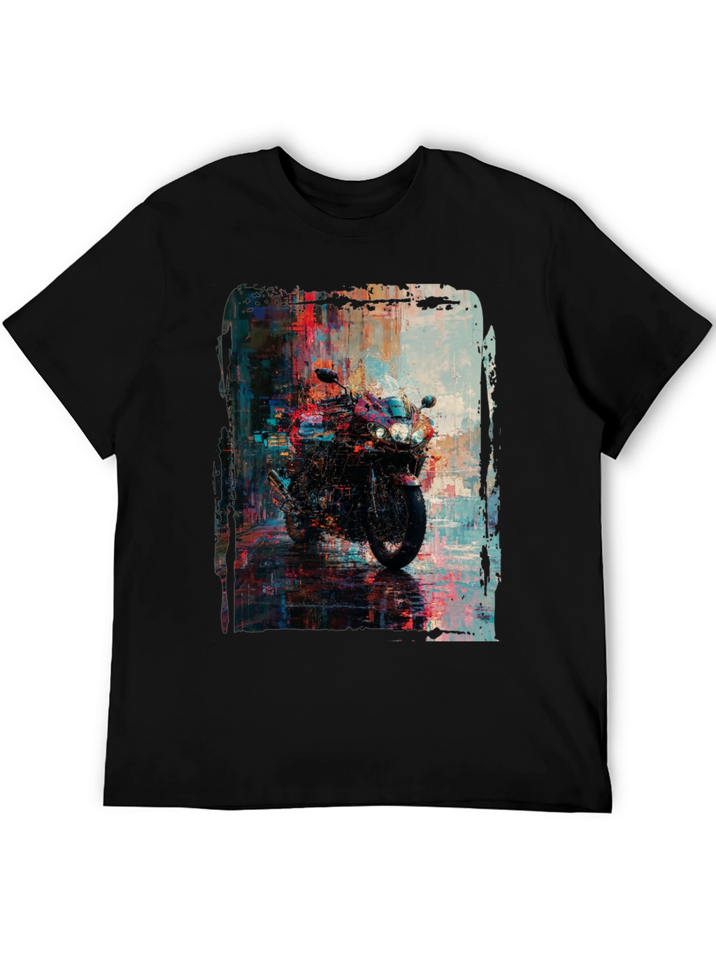 Motorcycle Graphic Tee - Urban Style Black T-Shirt