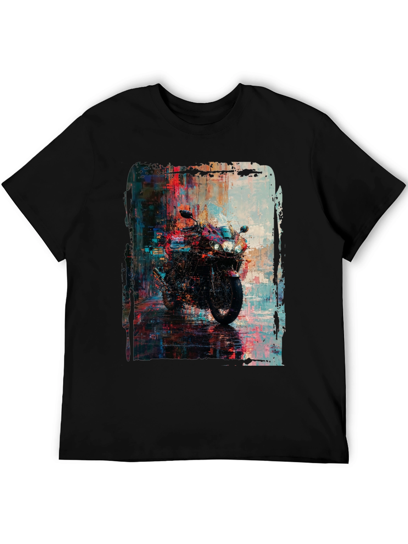 Motorcycle Graphic Tee - Urban Style Black T-Shirt