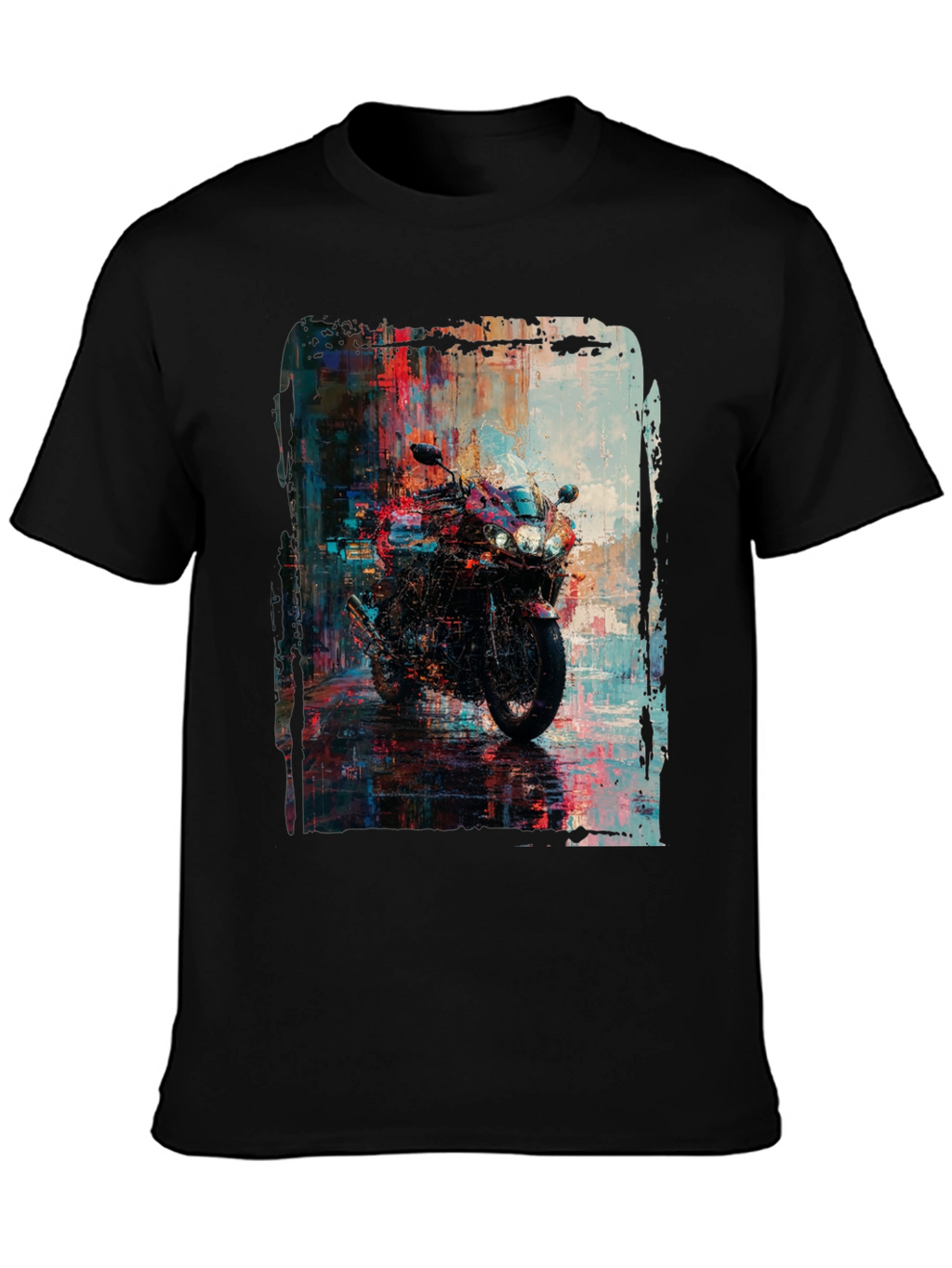 Motorcycle Graphic Tee - Urban Style Black T-Shirt