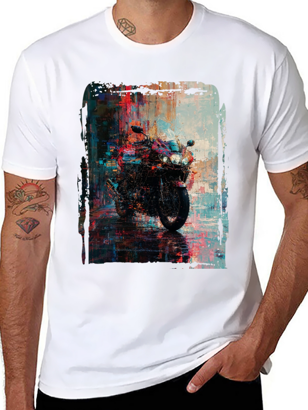 Motorcycle Graphic Tee - Urban Style Black T-Shirt