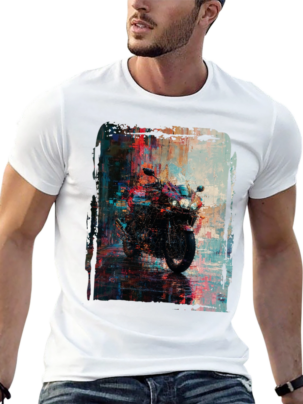 Motorcycle Graphic Tee - Urban Style Black T-Shirt