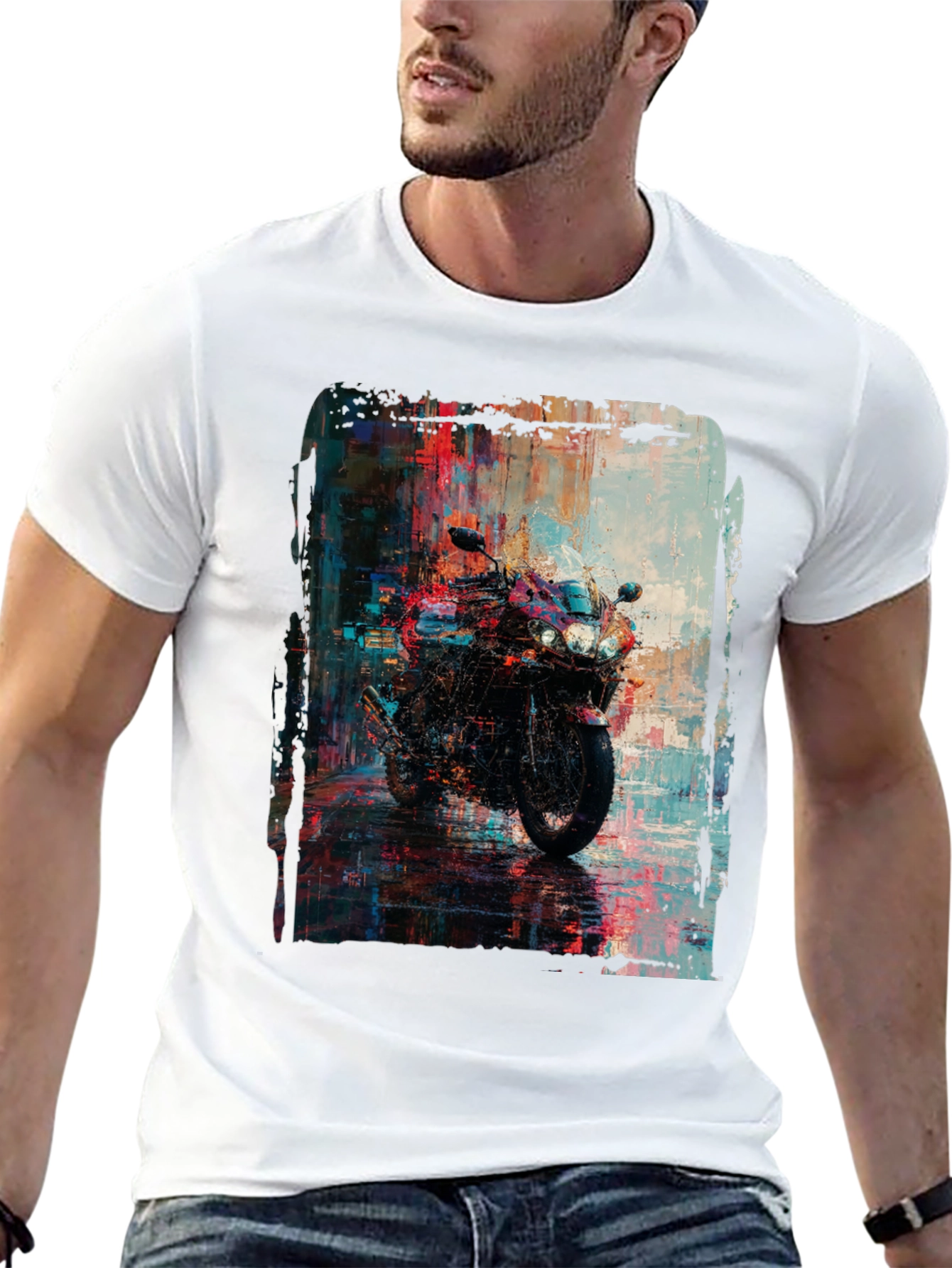 Motorcycle Graphic Tee - Urban Style Black T-Shirt