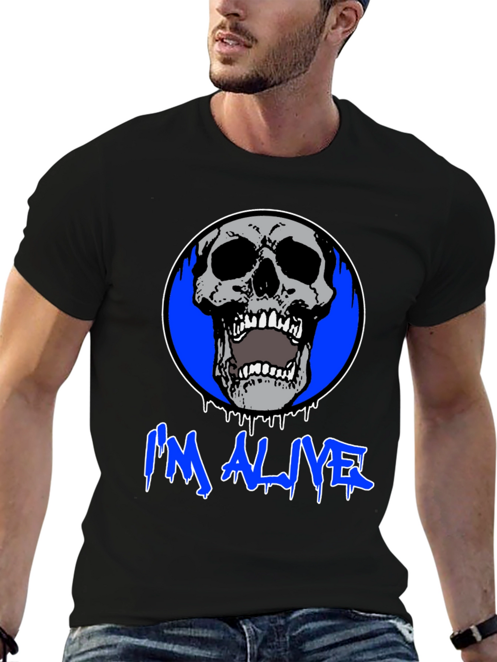 Im Alive Skull Graphic Black T-Shirt