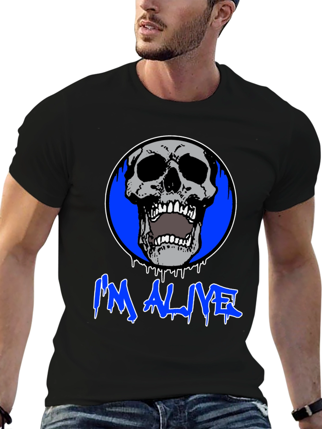 Im Alive Skull Graphic Black T-Shirt