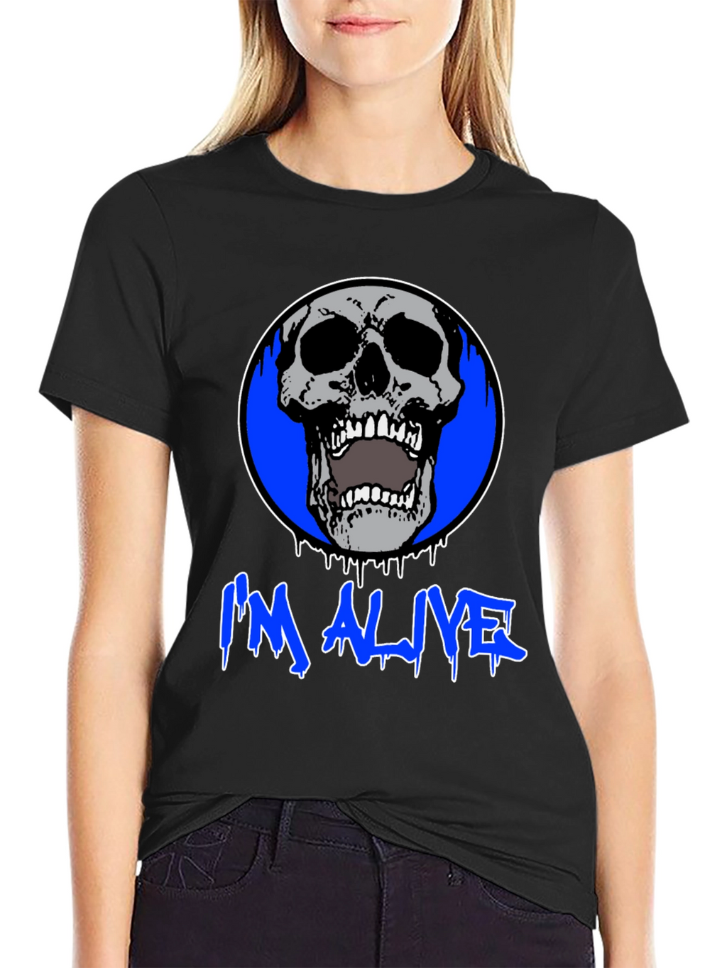 Im Alive Skull Graphic Black T-Shirt