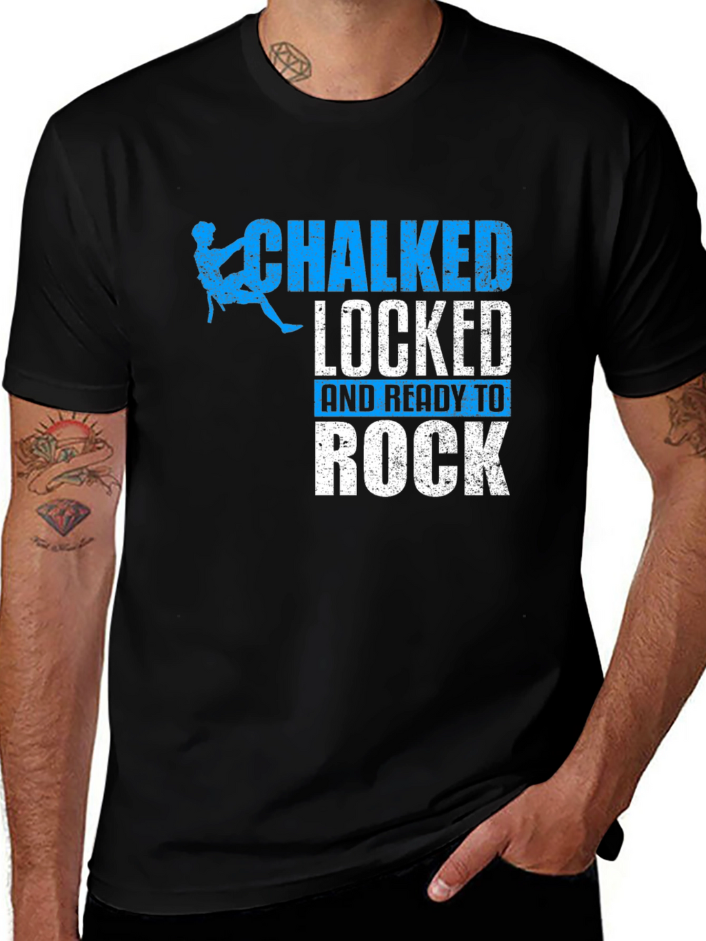 Chalked Locked and Ready to Rock Climbing T-Shirt