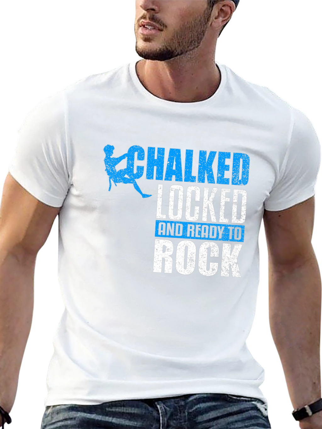 Chalked Locked and Ready to Rock Climbing T-Shirt