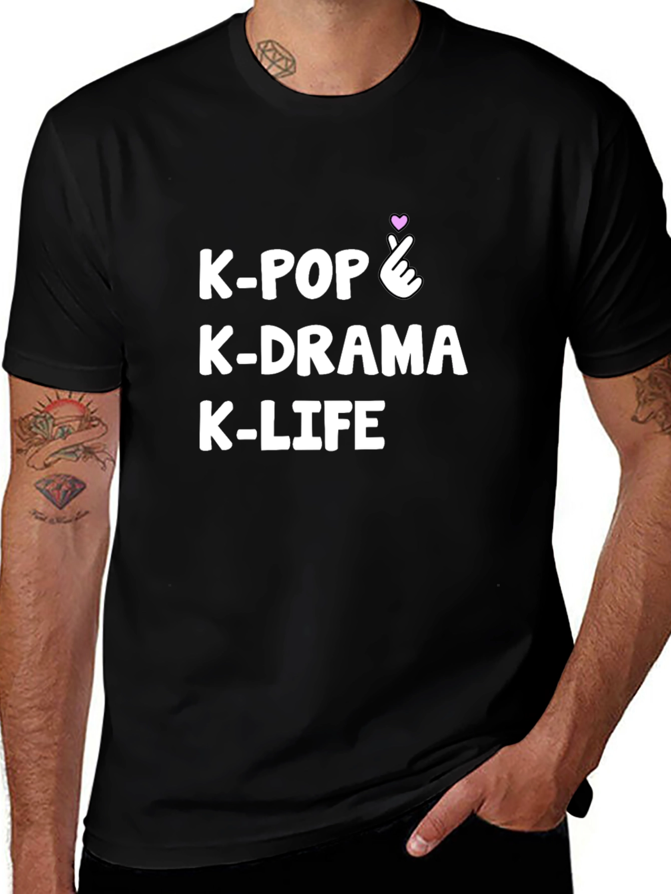 K-Pop K-Drama K-Life Black Graphic Tee