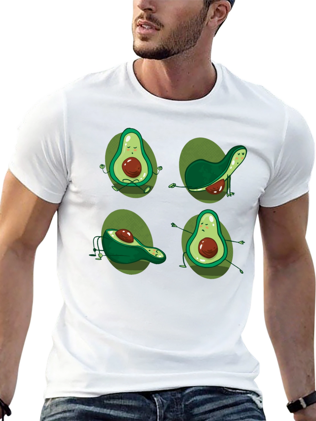 Yoga Avocado Black T-Shirt - Unique Design