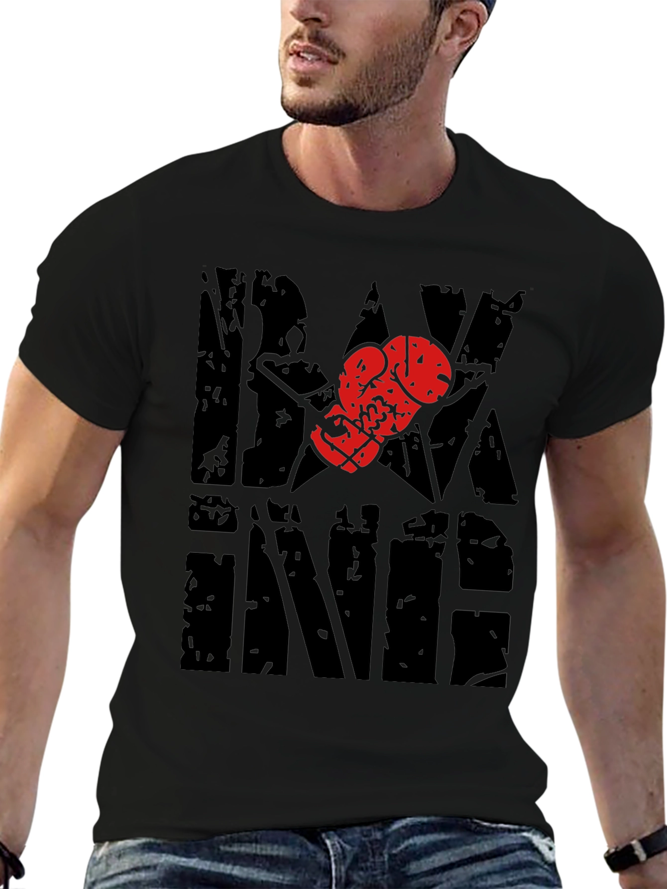 Boxing T-Shirt with Glove Graphic