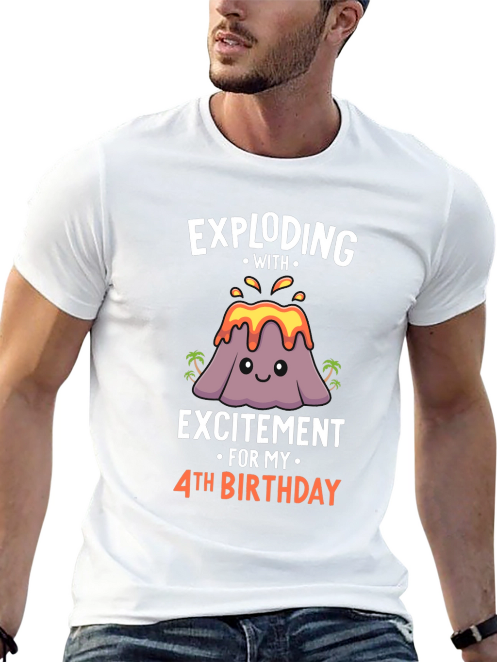 Exploding With Excitement 4th Birthday T-Shirt