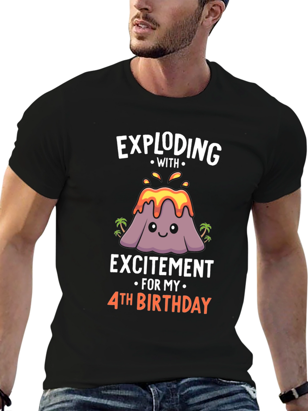 Exploding With Excitement 4th Birthday T-Shirt