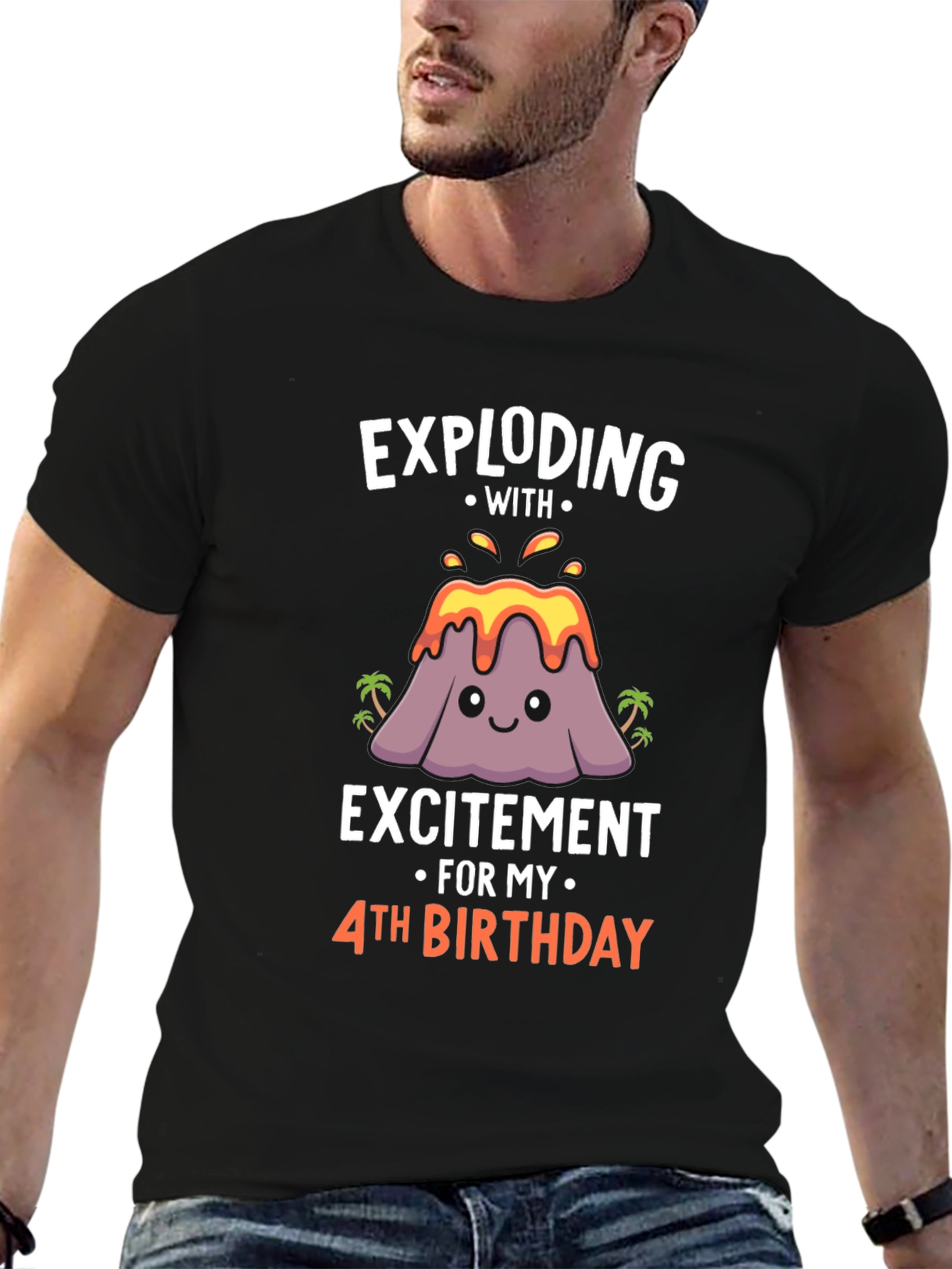 Exploding With Excitement 4th Birthday T-Shirt