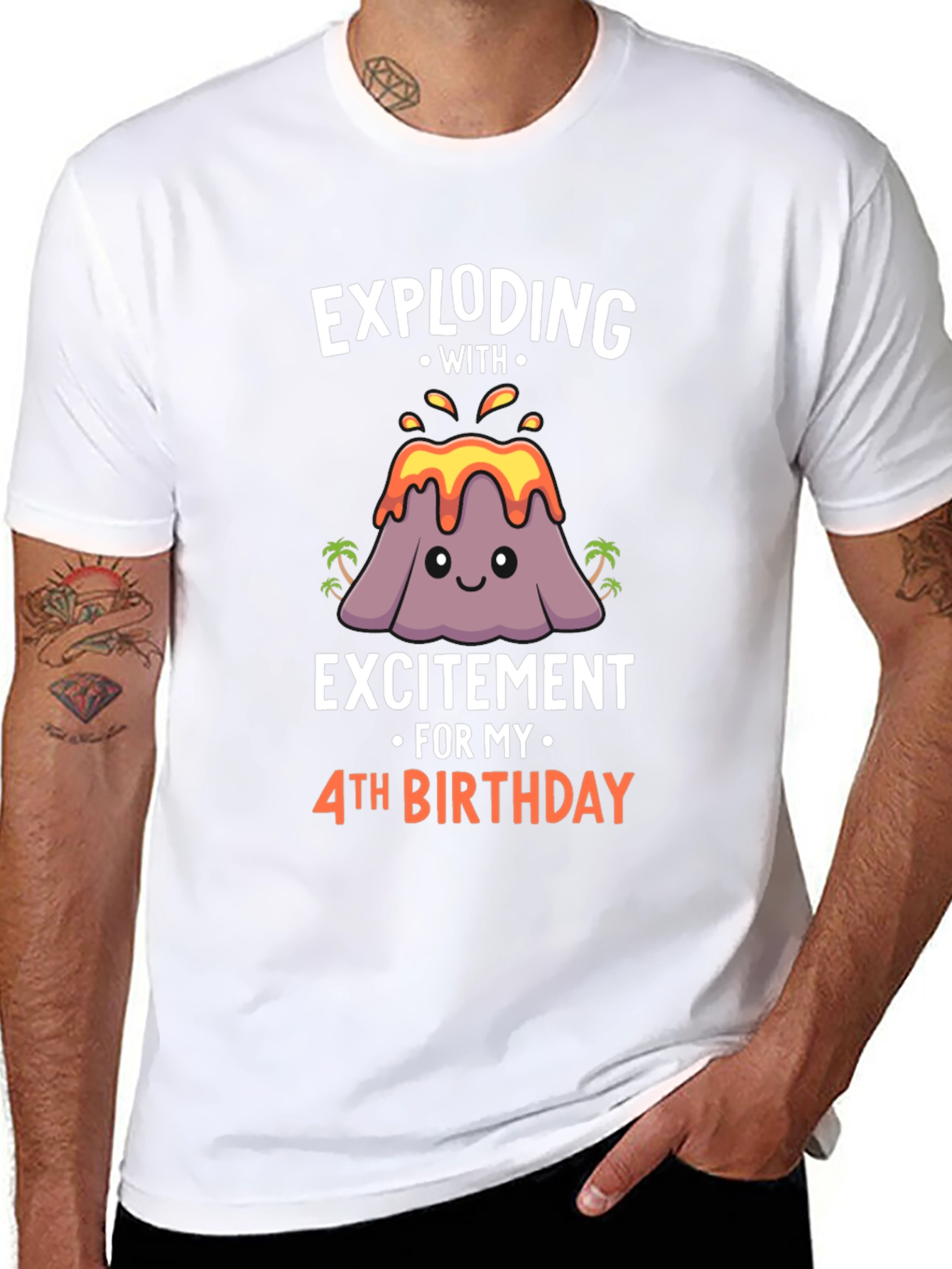 Exploding With Excitement 4th Birthday T-Shirt