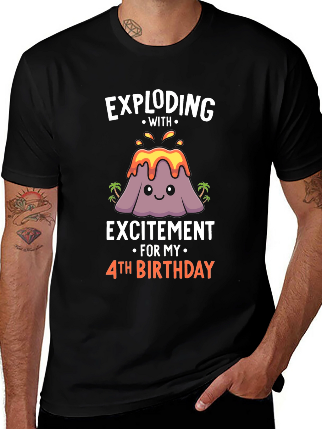 Exploding With Excitement 4th Birthday T-Shirt
